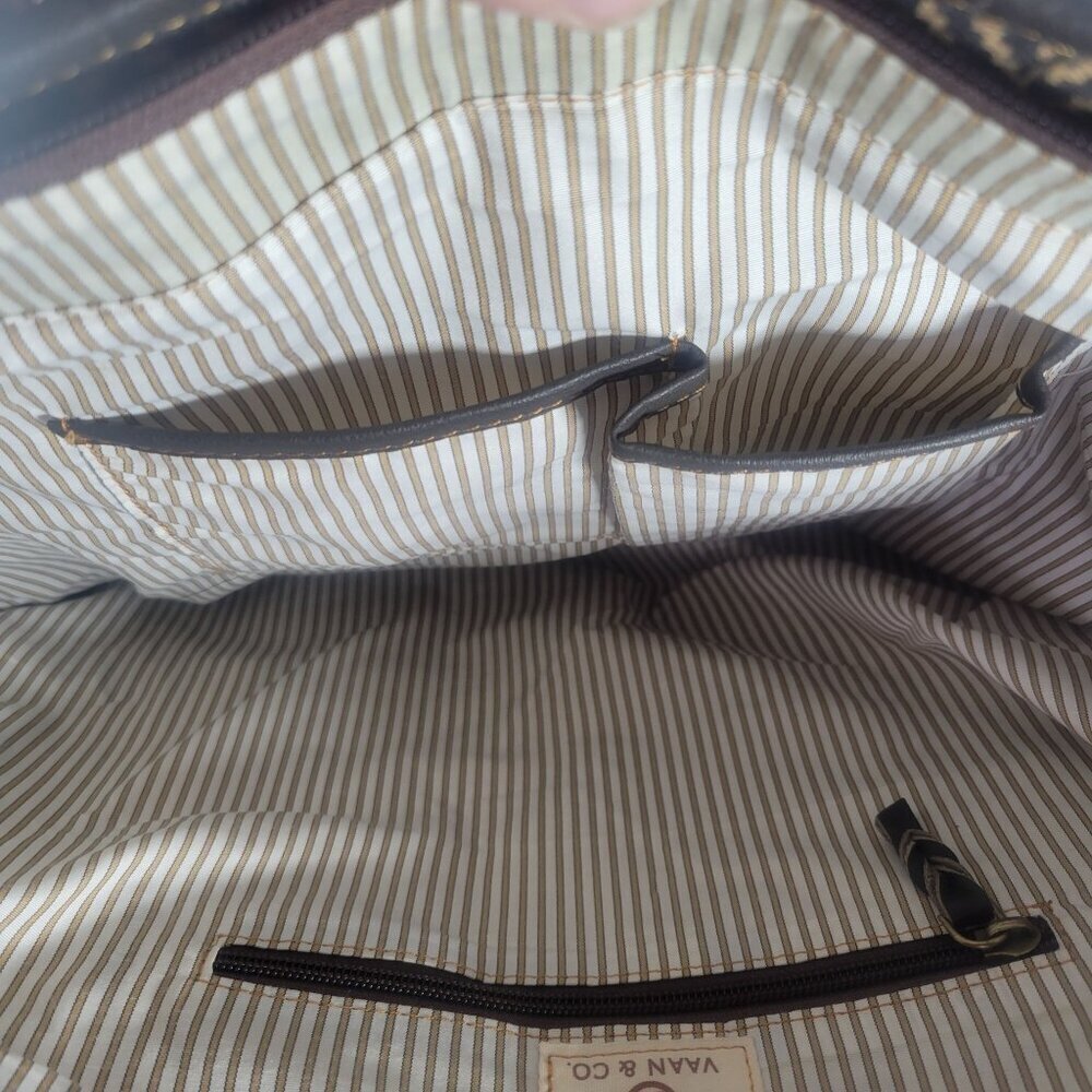 Vaan & Co. Women Milano Upcycled Genuine Leather Herringbone Tote - Picture 14 of 15